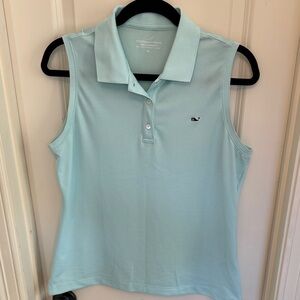 Vineyard Vines Women's Aqua Sleeveless Polo Shirt